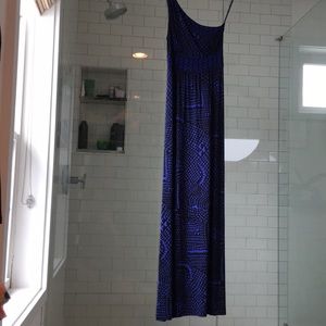 BCBG Dress Resort Wear Black Purple One Shoulder